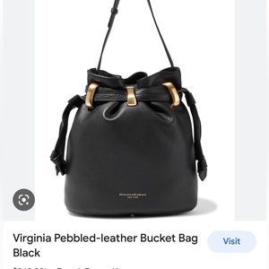 Donna Karan black pebble leather bucket bag